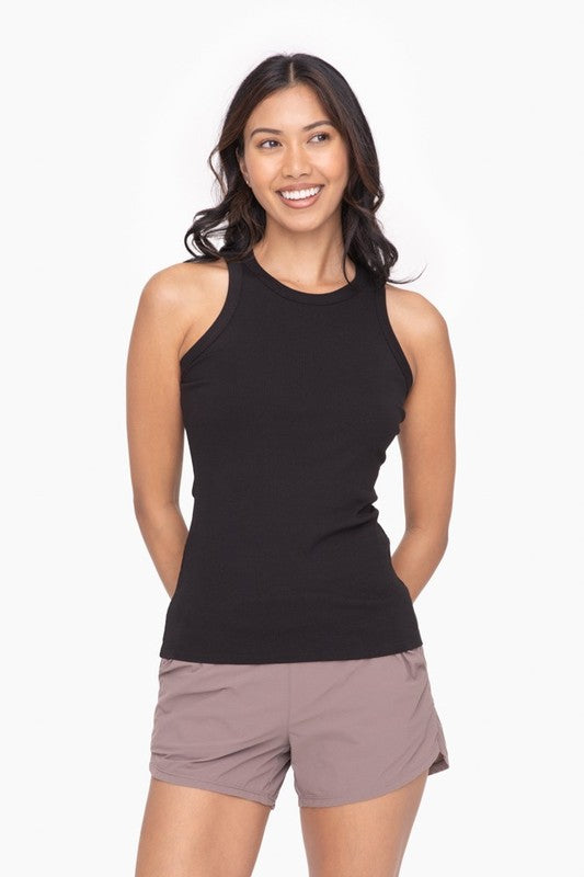 Micro-Ribbed Athleisure Tank Top