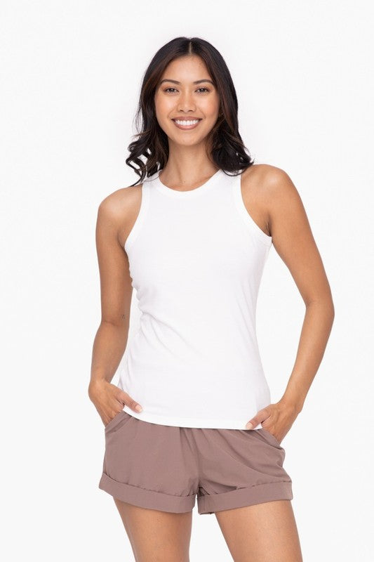 Micro-Ribbed Athleisure Tank Top