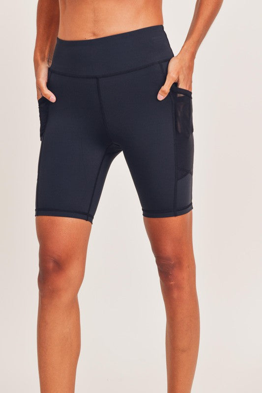 Zippered Biker Shorts