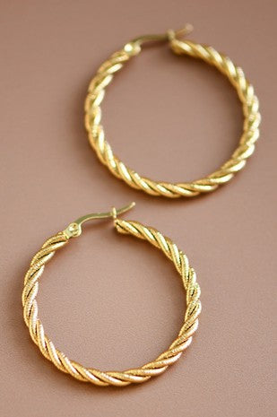 Holiday Gold Hoops