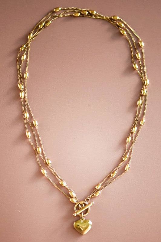 Holiday Gold Heart Necklace