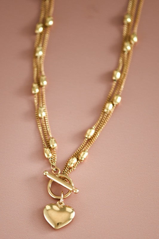 Holiday Gold Heart Necklace