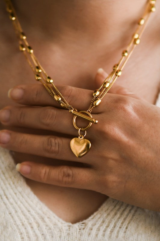 Holiday Gold Heart Necklace