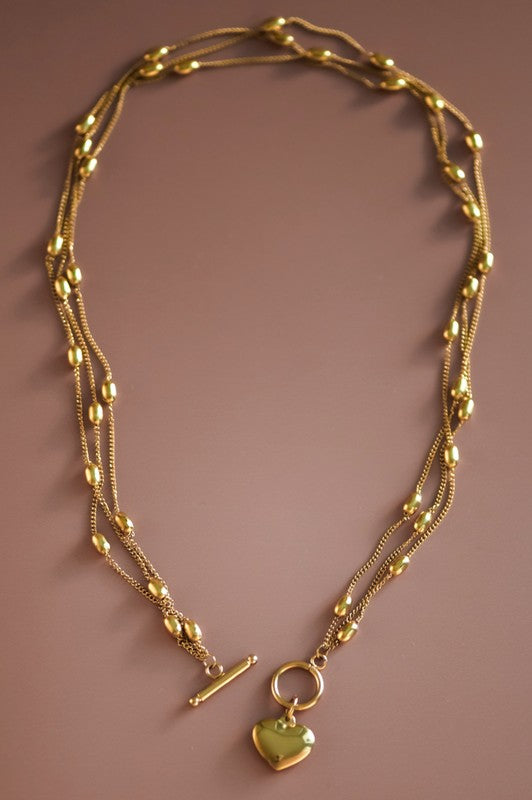 Holiday Gold Heart Necklace