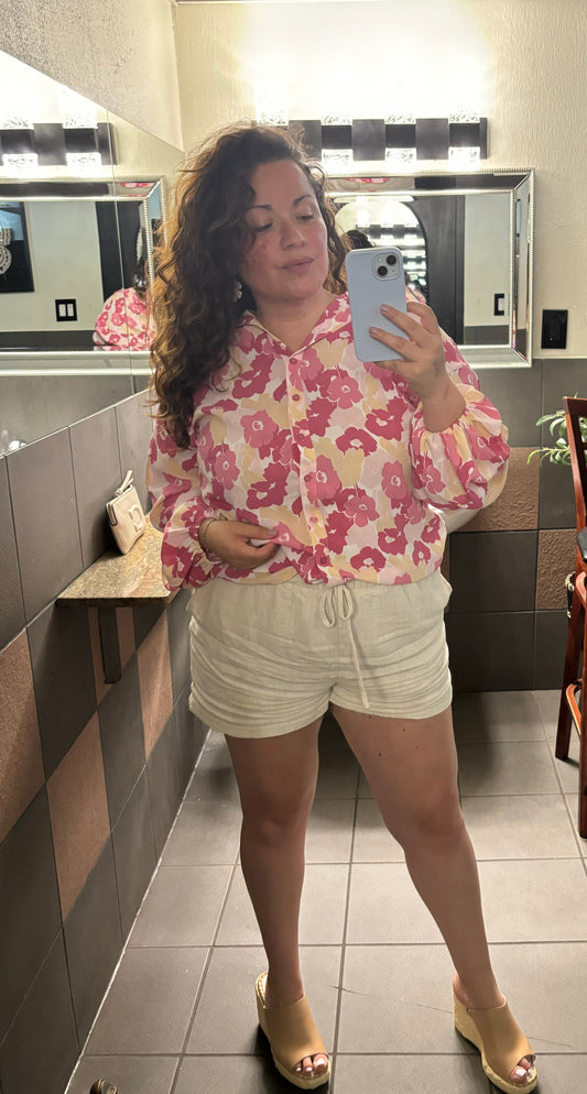 Pink Floral Blouse