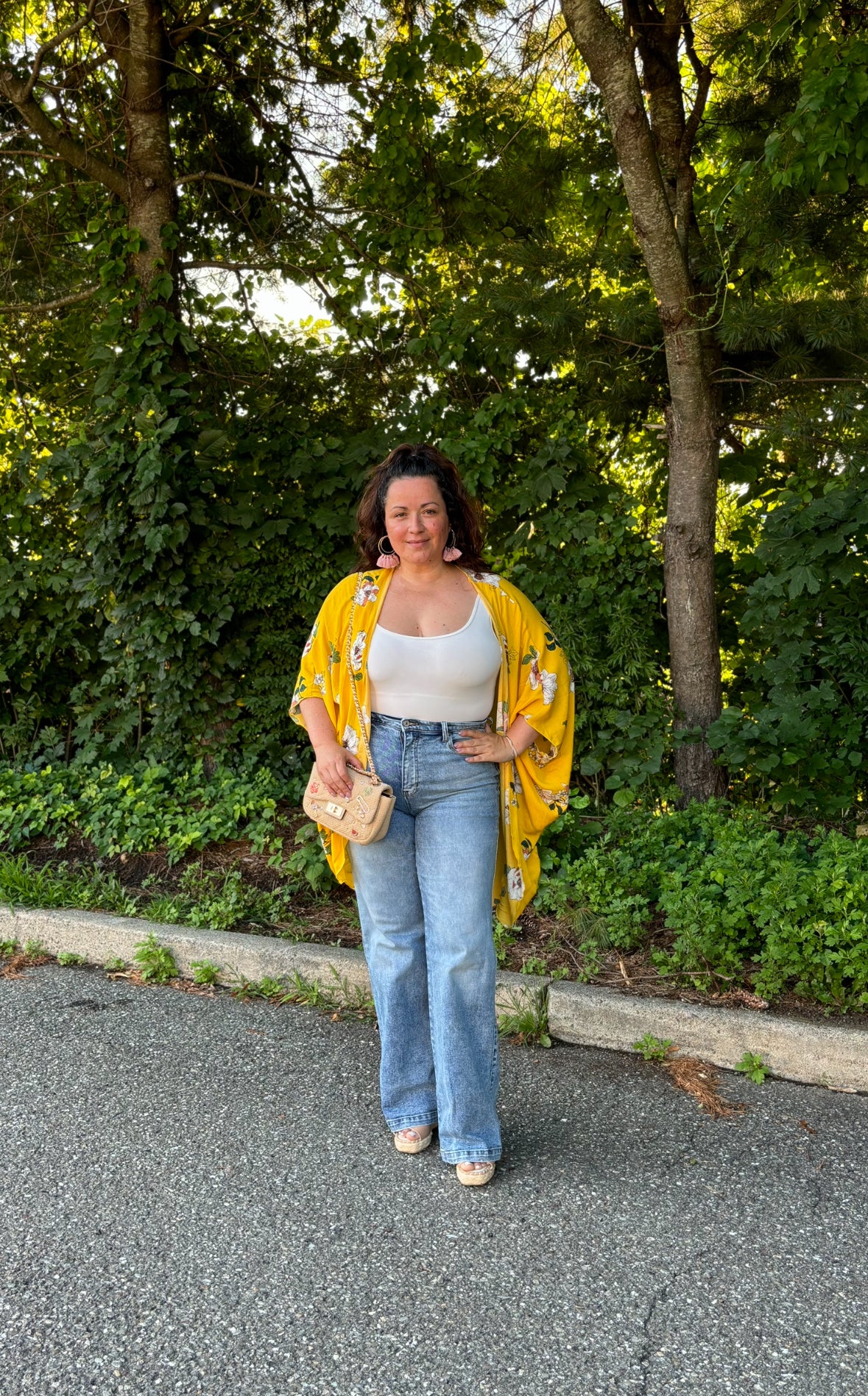 Summer Floral Yellow Kimono