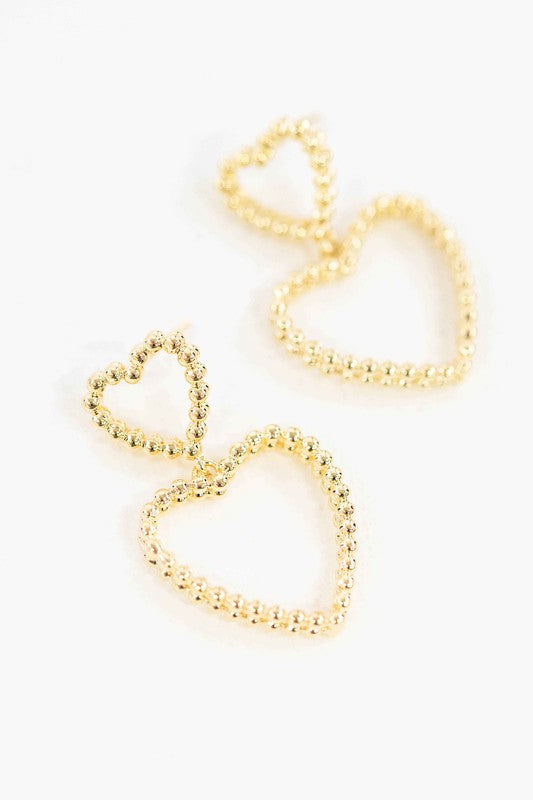 Cara Heart Drop Earrings