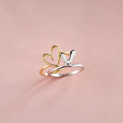 Heart Shape Irregular 925 Sterling Silver Ring